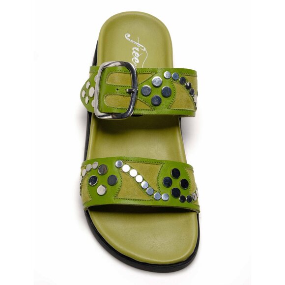 FREE PEOPLE Revelry Studded Sandals / Olive Moss - Picture 10 of 13